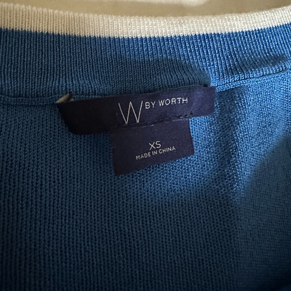 W by Worth Blue Knit Boatneck Top - Picture 4 of 4